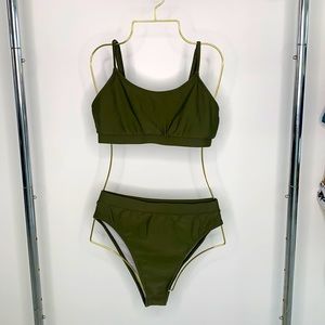 High waisted green bikini.